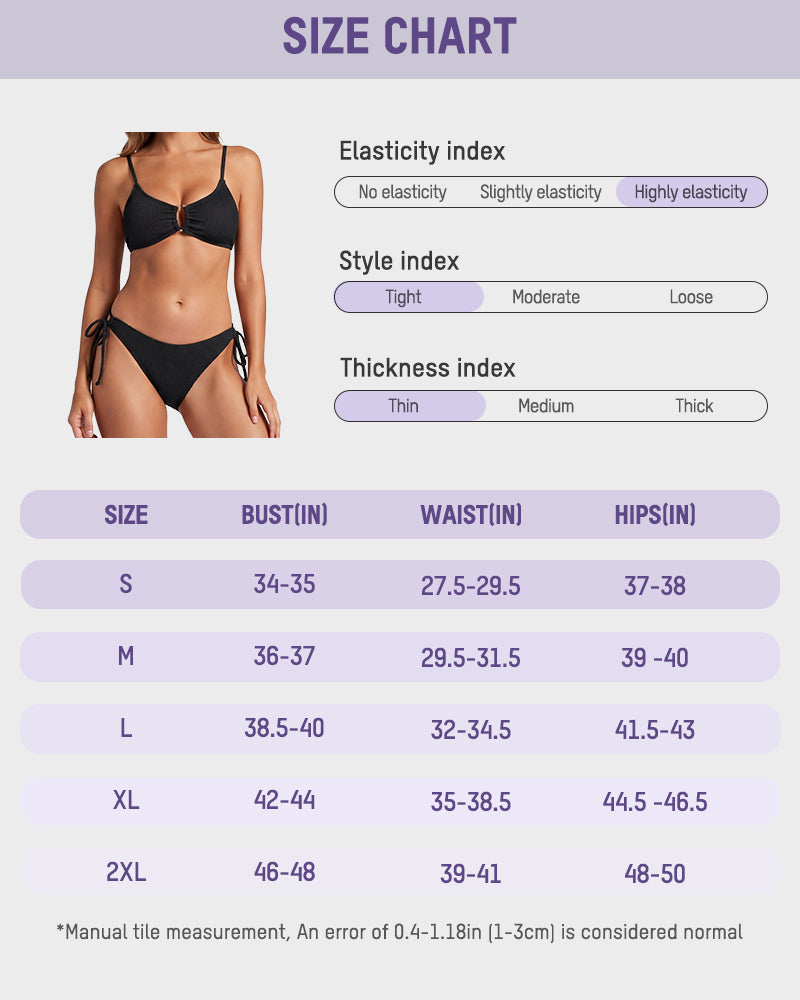 Textured U-Wire Bikini Set
