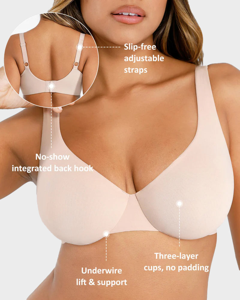 Underwire Adjustable Deep V-neck Bra