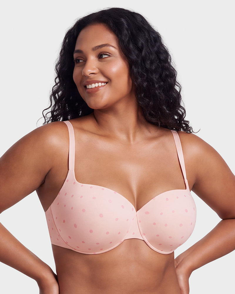 Underwire Push-Up Balconette Bra With Removable Straps