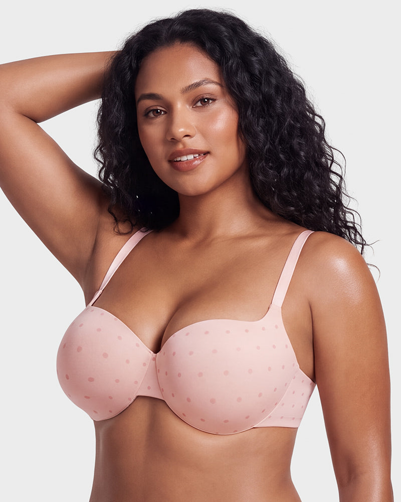 Underwire Push-Up Balconette Bra With Removable Straps