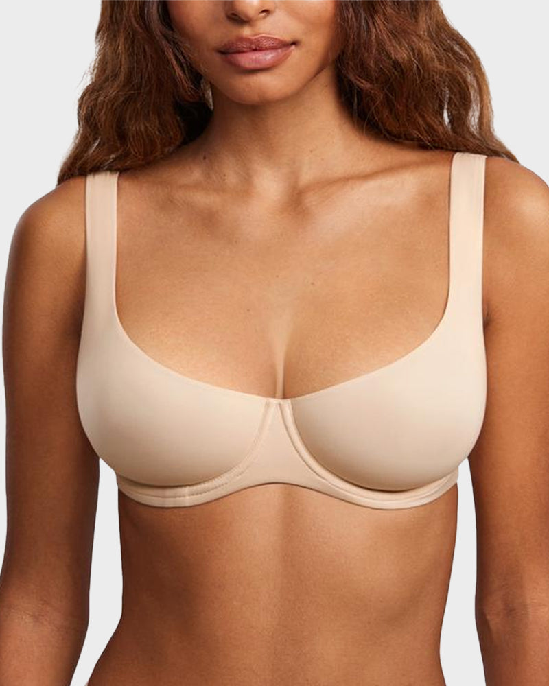 Seamless Unlined Underwire Balconette Bra