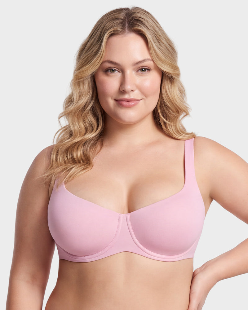 Underwire Support Seamless Unlined Balconette Bra