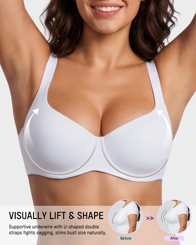 Underwire Support Seamless Unlined Balconette Bra