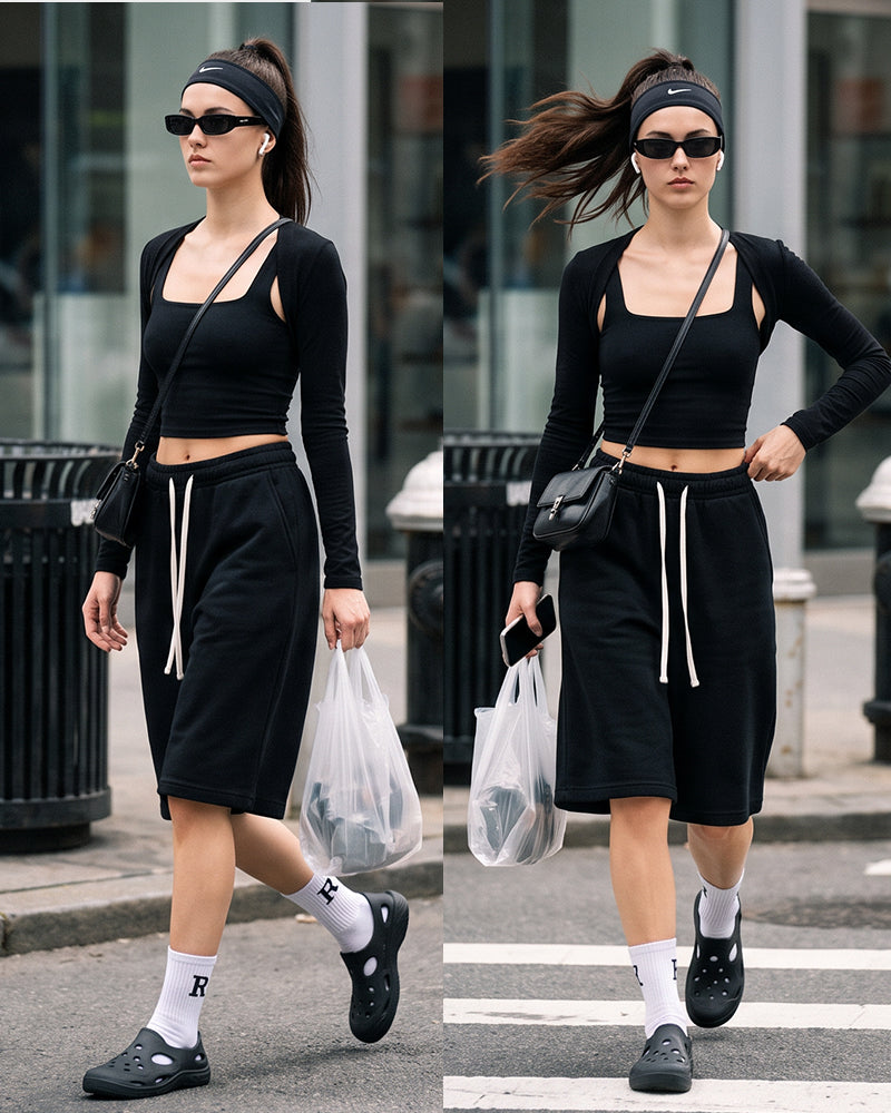 Unisex Drawstring Athletic Sweat Shorts