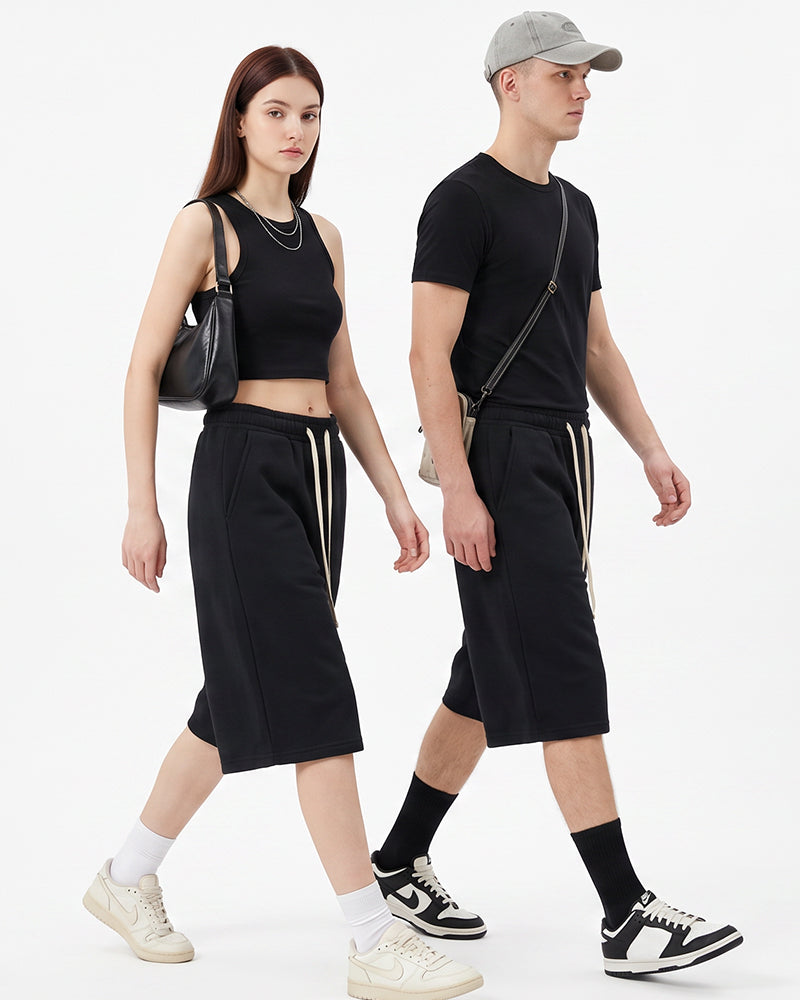 Unisex Drawstring Athletic Sweat Shorts