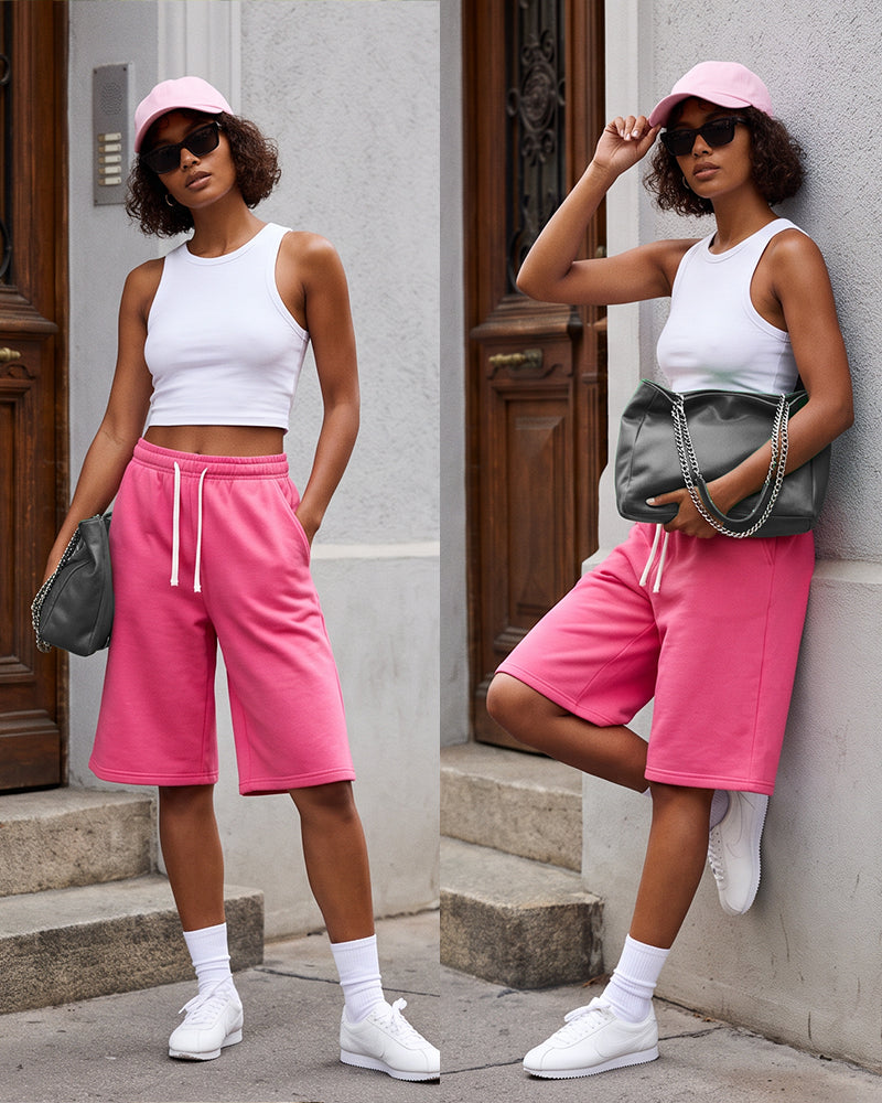Unisex Drawstring Athletic Sweat Shorts