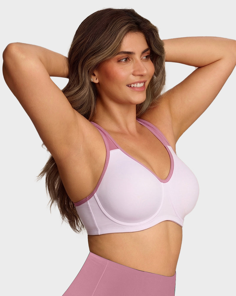 Unlined External Underwire Full Coverage Sports Bra