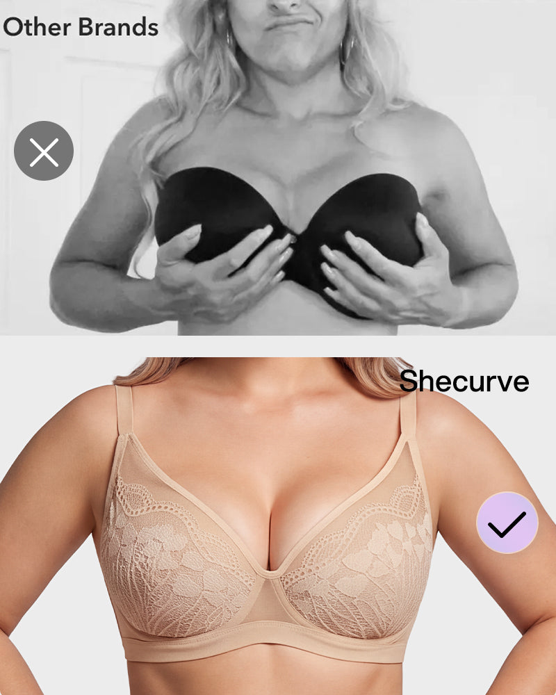 Unlined Lace Underwire Minimizer Bra