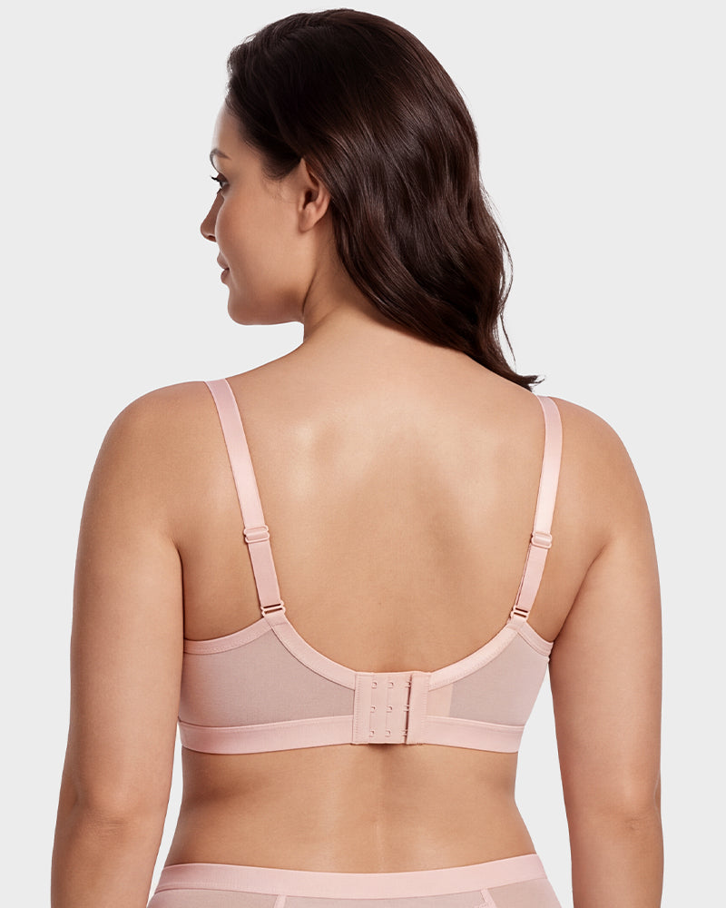 Unlined Lace Underwire Minimizer Bra