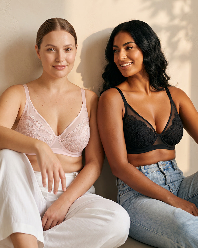 Unlined Lace Underwire Minimizer Bra