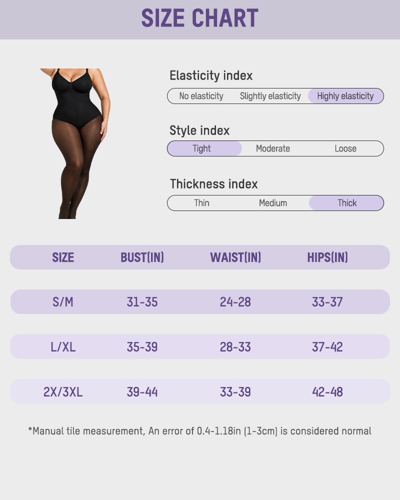 V-Neck Shaping Bodysuit with Fleece-Lined Tights