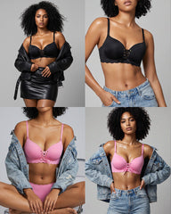 Wireless Front Lace-Up Push-Up Bra