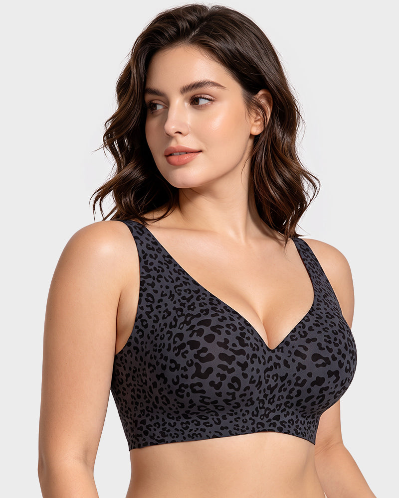 Wireless Leopard V-Neck Contour Bra Multipack