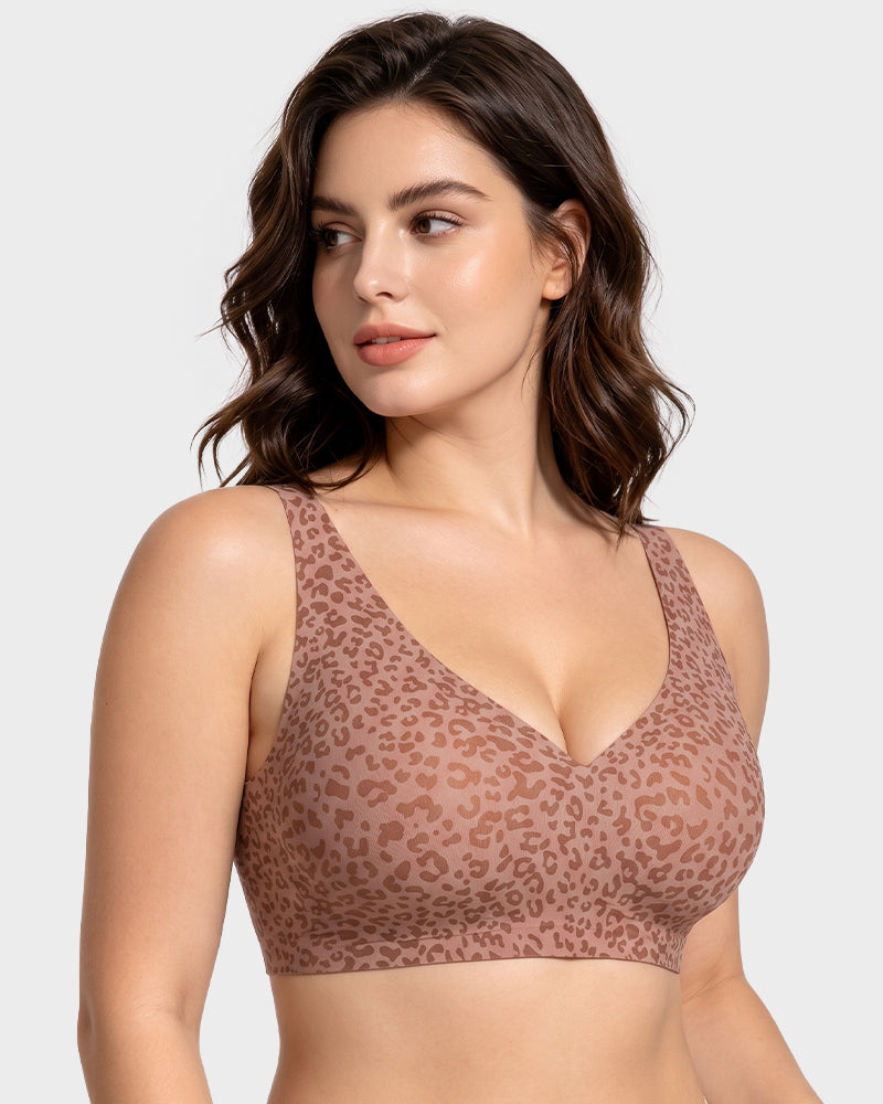 Wireless Leopard V-Neck Contour Bra Multipack