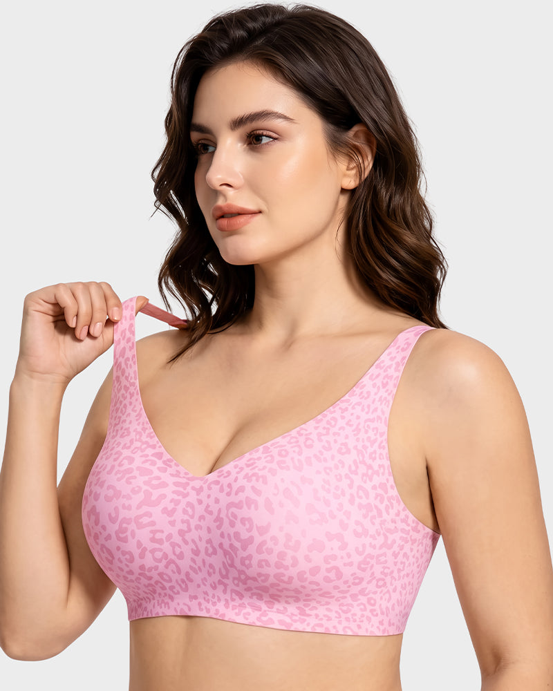 Wireless Leopard V-Neck Contour Bra Multipack