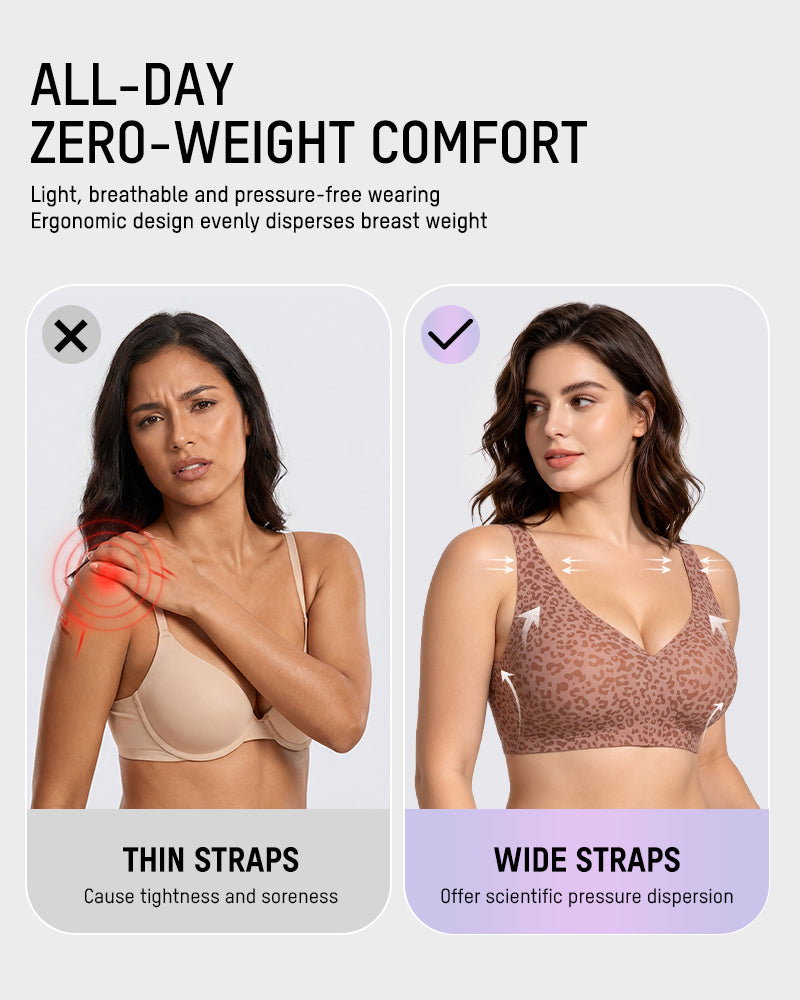 Wireless Leopard V-Neck Contour Bra Multipack