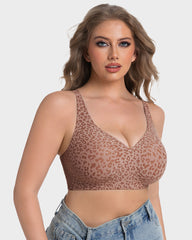 Wireless Leopard V-Neck Contour Bra