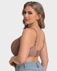 Wireless Leopard V-Neck Contour Bra