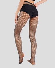 Glittering Metallic Fishnet Tights