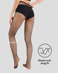 Glittering Metallic Fishnet Tights