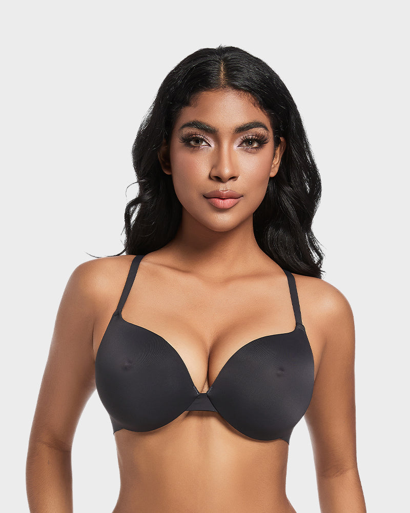 SheCurve®Nipple Push-Up Bra - Black