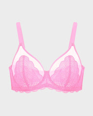 SheCurve® Full Coverage Lace Pink Minimizer Bra