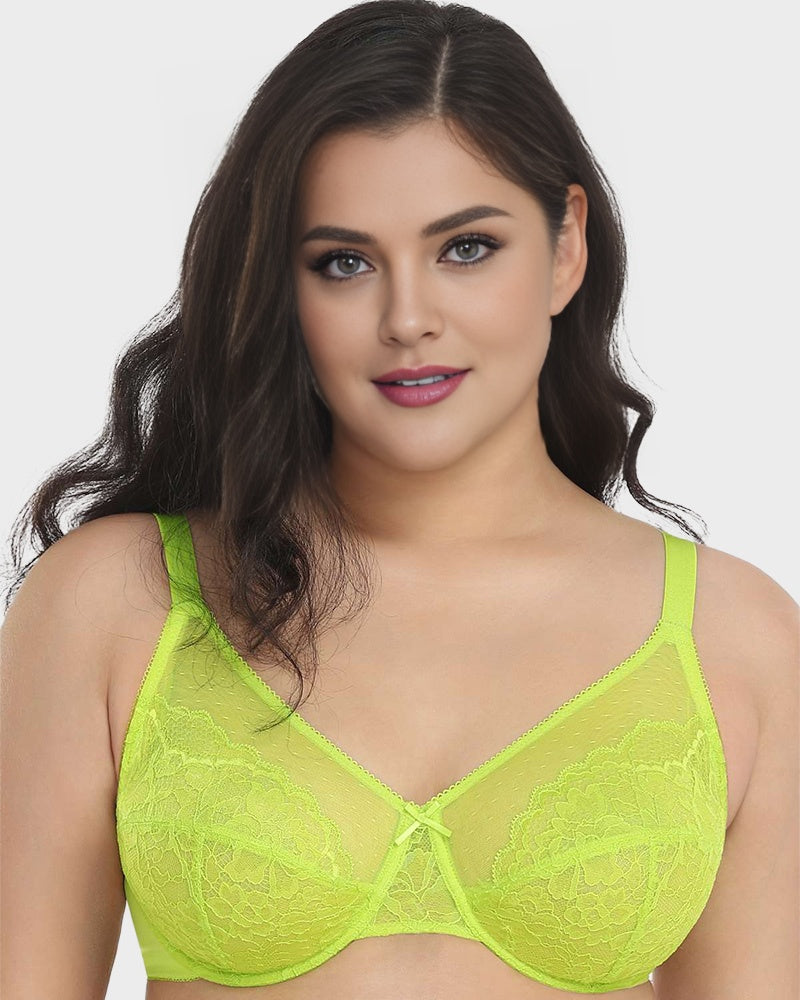 SheCurve®Full Coverage Lace Minimizer Bra - Petal