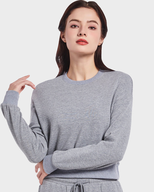 Soft Stretchy Long Sleeve Lounge Sweatshirt