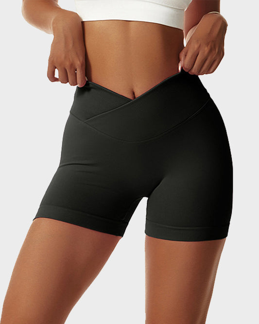 V-Cross Waist Butt Lifting Fitness Shorts