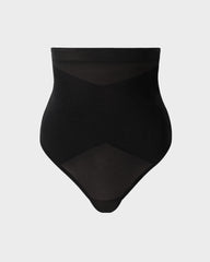 High Waist Criss-Cross Mesh Shaping Thong