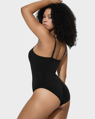 Seamless Criss-Cross Mesh Panel Sculpting Bodysuit