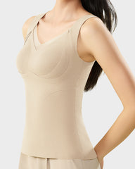 Built-In Bra Push Up Thickened Thermal Tank Top