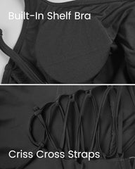 Lace-Up Back Corset Sculpting Swimsuit