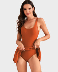 One Piece Tummy Control Tie Knot Swimsuits