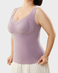 Built-In Bra Push Up Thickened Thermal Tank Top