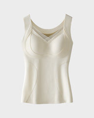 Built-In Bra Push Up Thickened Thermal Tank Top