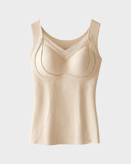 Built-In Bra Push Up Thickened Thermal Tank Top