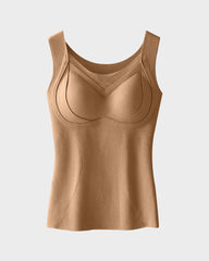 Built-In Bra Push Up Thickened Thermal Tank Top