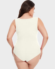 SheCurve® Ribbed Strappy Square Neck Shaping Bodysuits