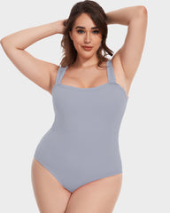 SheCurve® Ribbed Strappy Square Neck Shaping Bodysuits