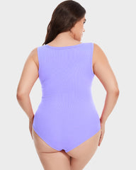 SheCurve® Ribbed Strappy Square Neck Shaping Bodysuits