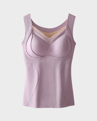 Built-In Bra Push Up Thickened Thermal Tank Top