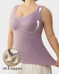 Built-In Bra Push Up Thickened Thermal Tank Top