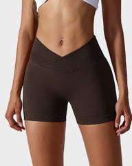 V-Cross Waist Butt Lifting Fitness Shorts