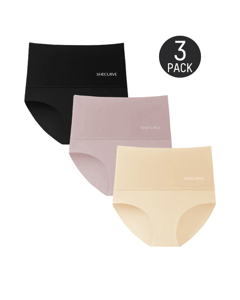 SheCurve®3-Pack High Waisted Tummy Control Brief Panties