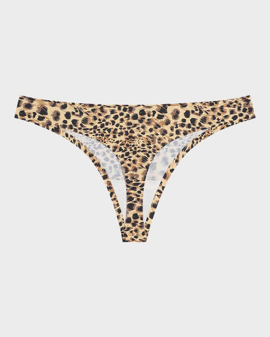 SheCurve®Low-Rise Animal Print Seamless Thong Panty