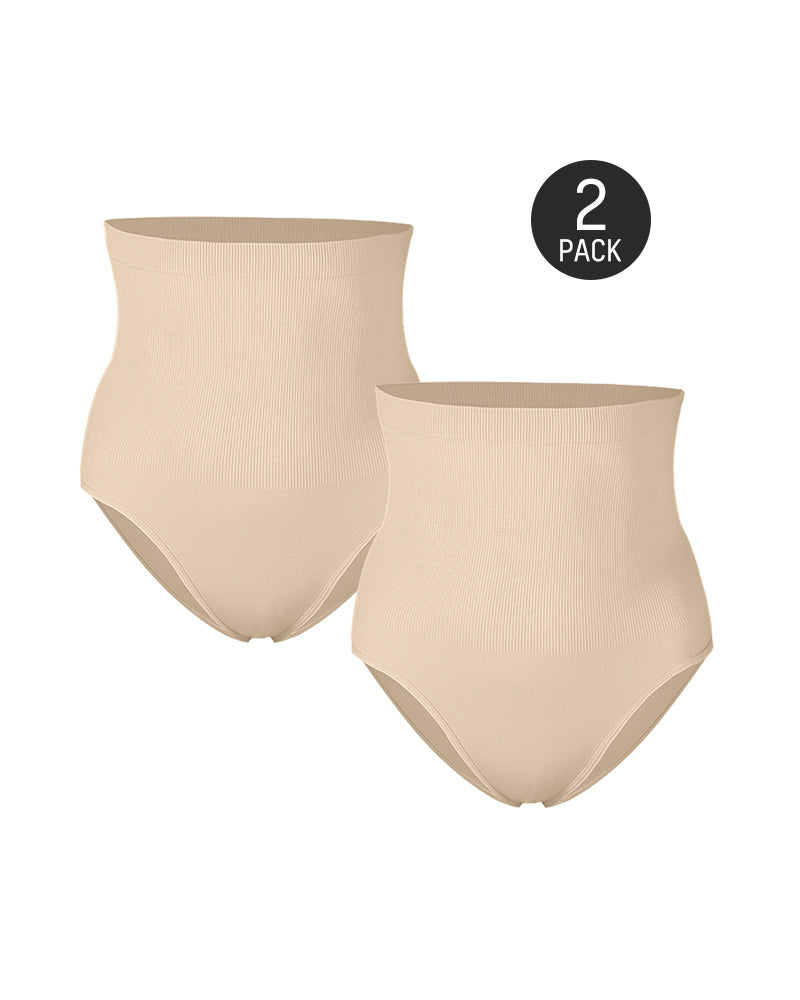 High Waist Tummy Control Shaping Brief Panty (2 Pack)