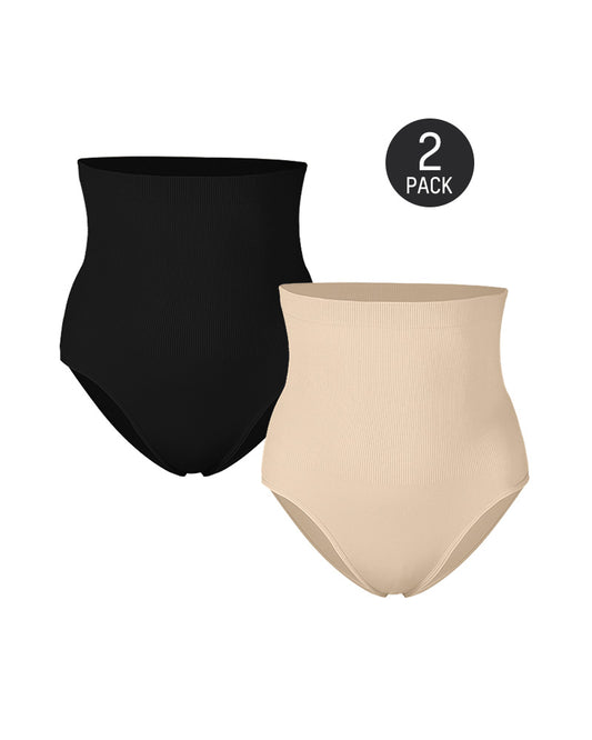 High Waist Tummy Control Shaping Brief Panty (2 Pack)