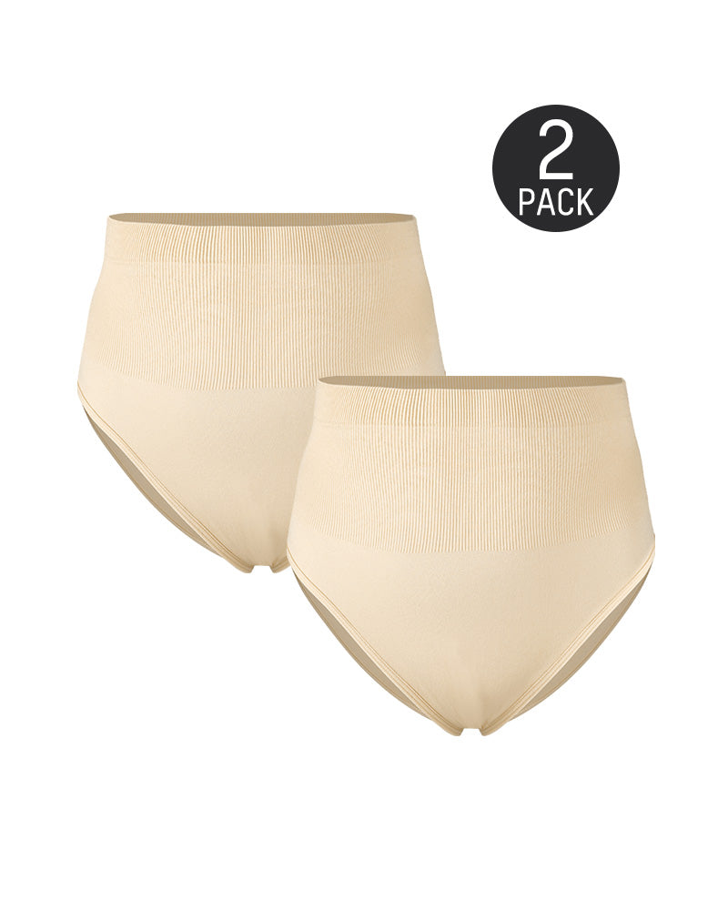 Mid-Waist Tummy Control Brief Panty (2 Pack)