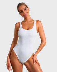 SheCurve® Wide Strap Backless Thong Bodysuit